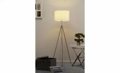 KHG Dreibein-Stehleuchte, 1-flammig, Stoffschirm weiß