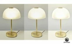 KHG LED-Tischleuchte, 1-flammig, messing/ Alabasterglas