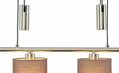 KHG Pendelleuchte, 4-flammig, Nickel matt, Stoffschirme grau -Innenleuchten Verkaufsladen 11684530 5 202006091055