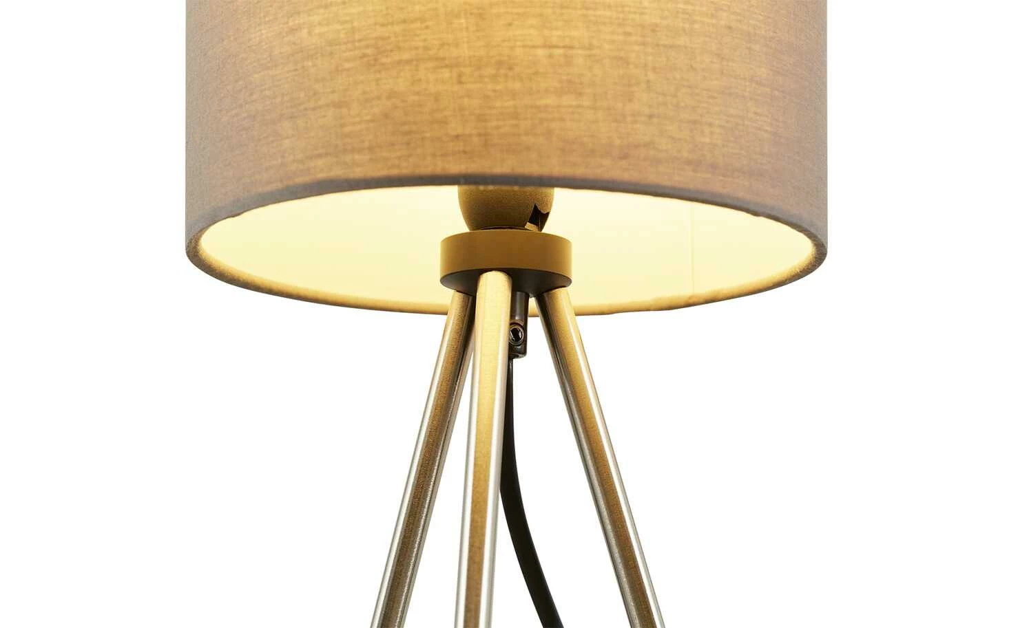 KHG Tischleuchte, 1-flammig, Dreibein, Schirm grau 5 KHG Tischleuchte, 1-flammig, Dreibein, Schirm grau – Bild 3