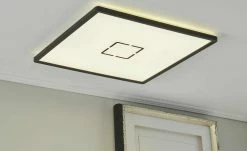 LED-Deckenleuchte, schwarz mit Hintergrundbeleuchtung