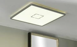 LED-Deckenleuchte, silberfarben mit Hintergrundbeleuchtung