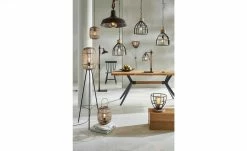 Leseleuchte, 1-flammig, Holz/Metall schwarz