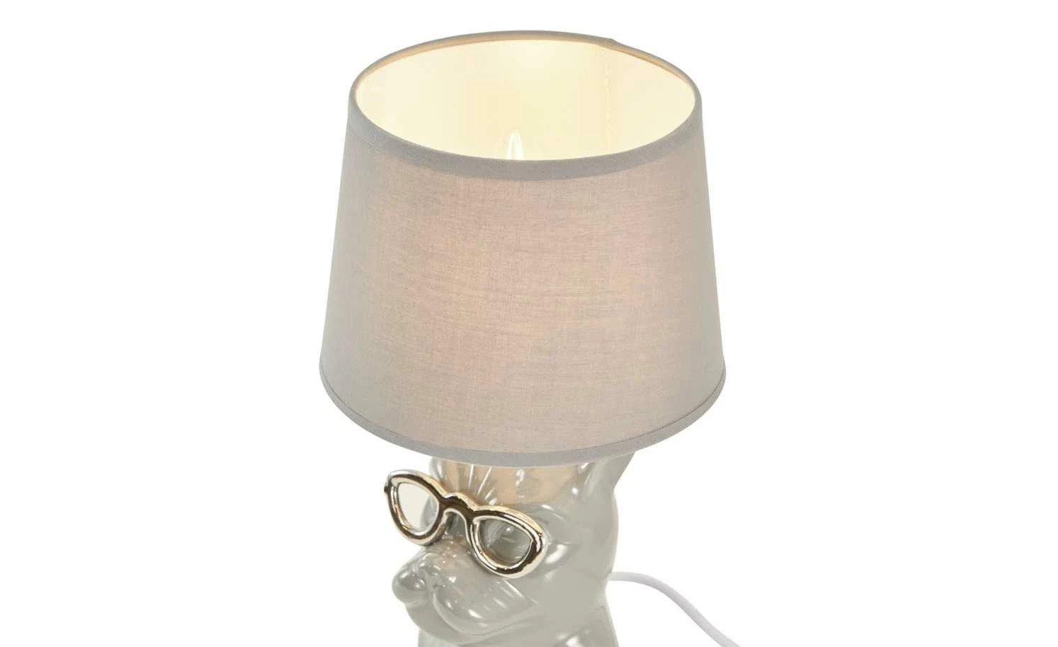 Trio Keramik-Tischleuchte, 1-flammig, Hund Grau 6 Trio Keramik-Tischleuchte, 1-flammig, Hund Grau – Bild 4