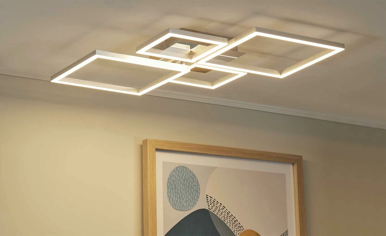 LED-Deckenleuchte, chrom/silberfarben 4 LED-Deckenleuchte, chrom/silberfarben – Bild 2