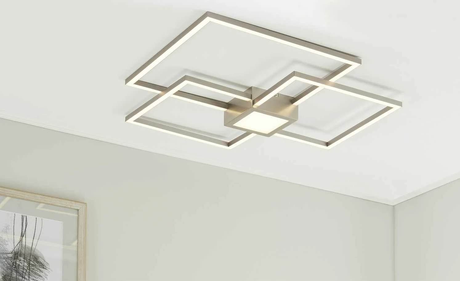 Trio LED-Deckenleuchte Nickel matt | silberfarben 3 Trio LED-Deckenleuchte Nickel matt | silberfarben