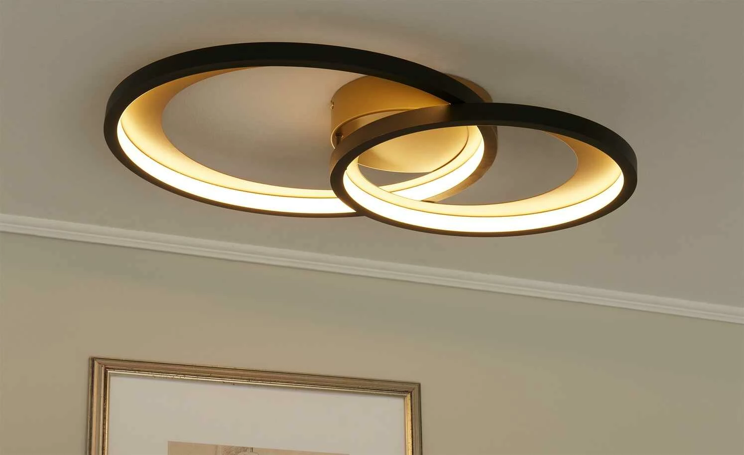 Trio LED-Deckenleuchte schwarz/goldfarben | 29|W 4 Trio LED-Deckenleuchte schwarz/goldfarben | 29|W – Bild 2