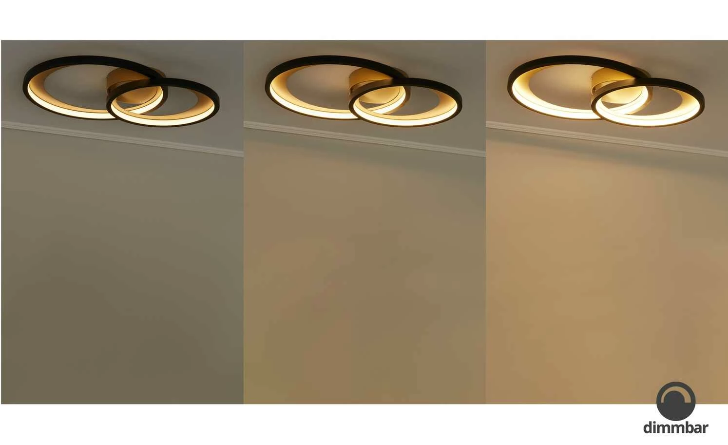Trio LED-Deckenleuchte schwarz/goldfarben | 29|W 3 Trio LED-Deckenleuchte schwarz/goldfarben | 29|W