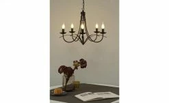 Kronleuchter, 5-flammig, schwarz/rostfarben