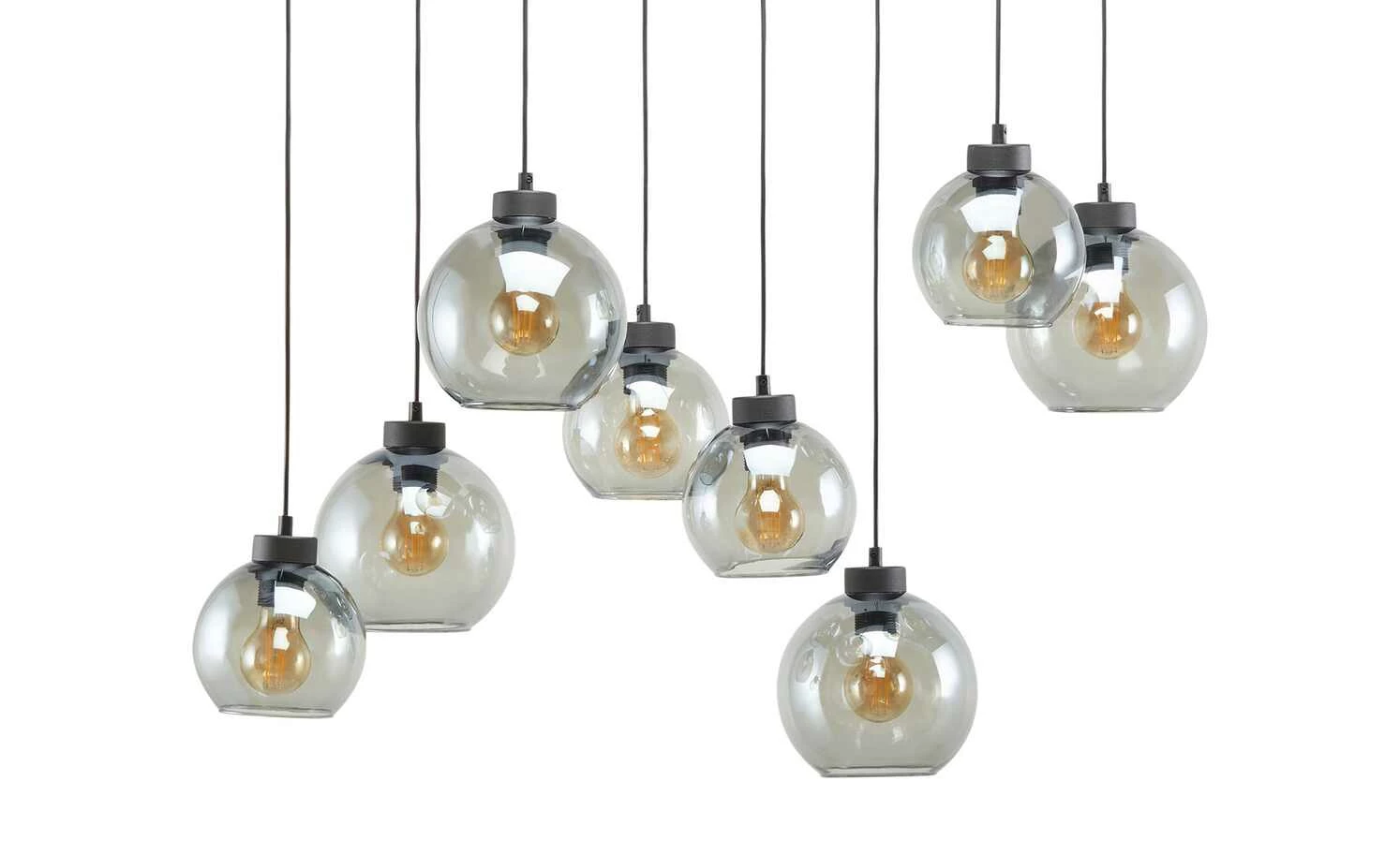 Pendelleuchte, 8-flammig, schwarz/graphitfarben 4 Pendelleuchte, 8-flammig, schwarz/graphitfarben – Bild 2