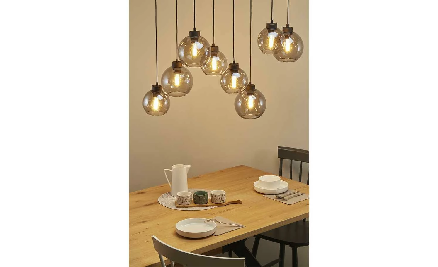 Pendelleuchte, 8-flammig, schwarz/graphitfarben 3 Pendelleuchte, 8-flammig, schwarz/graphitfarben