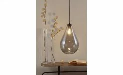 Pendelleuchte, 1-flammig, schwarz/Glas graphitfarben