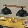 Pendelleuchte, 2-flammig, Metall / Eiche -Innenleuchten Verkaufsladen 11685135 2 202006091059