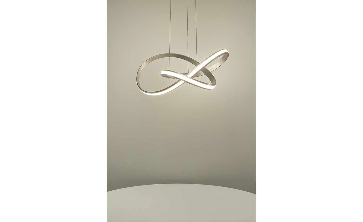 Paul Neuhaus Smart Home-Pendelleuchte, Nickel matt, geschwungen 5 Paul Neuhaus Smart Home-Pendelleuchte, Nickel matt, geschwungen – Bild 4