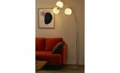 KHG Bogenleuchte, 3-flammig, chrom mit weißem Schirmen