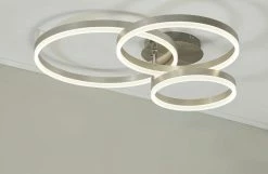 Meisterleuchten LED-Deckenleuchte, 3-flammig, Nickel matt `Ringe´ -Innenleuchten Verkaufsladen 11685305 3 202006091055