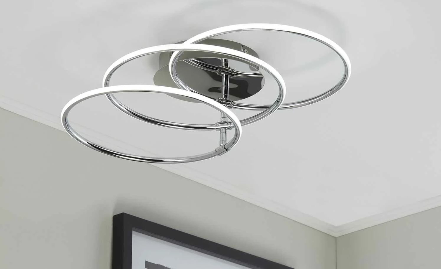 KHG LED-Deckenleuchte, 3-flammig, chrom `Ringe´ 3 KHG LED-Deckenleuchte, 3-flammig, chrom `Ringe´