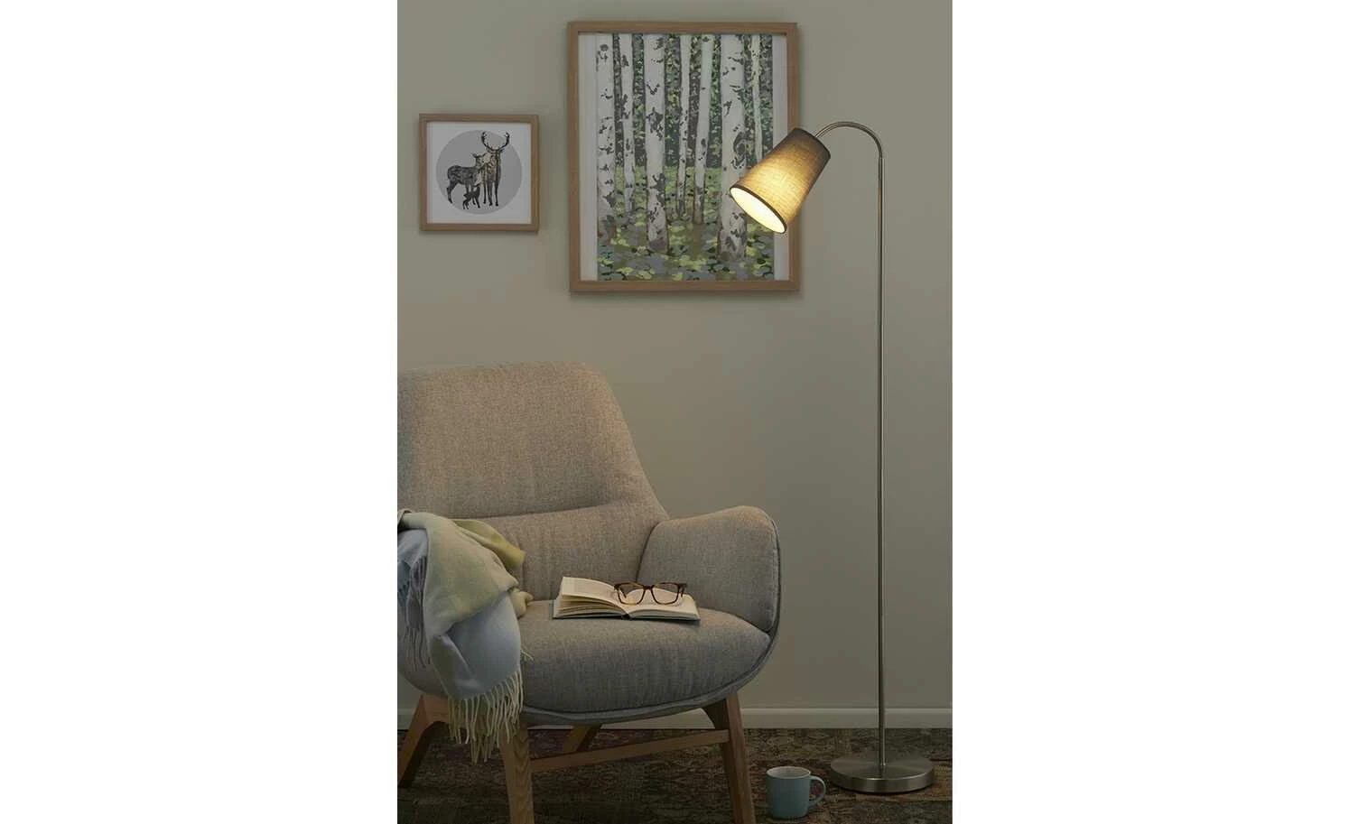 KHG Leseleuchte, 1-flammig, Stoffschirm grau 3 KHG Leseleuchte, 1-flammig, Stoffschirm grau