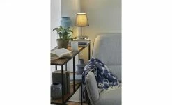 KHG Tischleuchte, 1-flammig, Stoffschirm grau