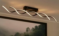 Meisterleuchten LED-Deckenleuchte, 2-flamiig, schwarz `gedreht´