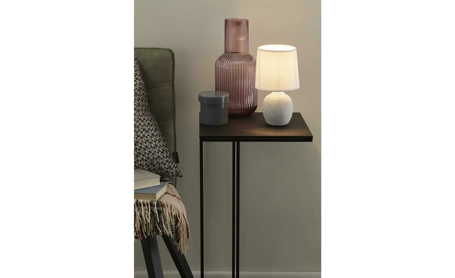 KHG Tischleuchte, 1-flammig, Keramik weiß 3 KHG Tischleuchte, 1-flammig, Keramik weiß