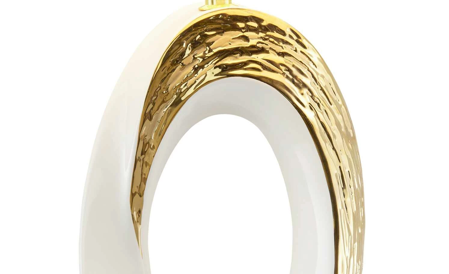 KHG Keramik-Tischleuchte, 1-flammig, goldfarben/weiß 9 KHG Keramik-Tischleuchte, 1-flammig, goldfarben/weiß – Bild 7