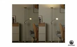 Meisterleuchten LED-Deckenfluter, 2-flammig, Nickel matt