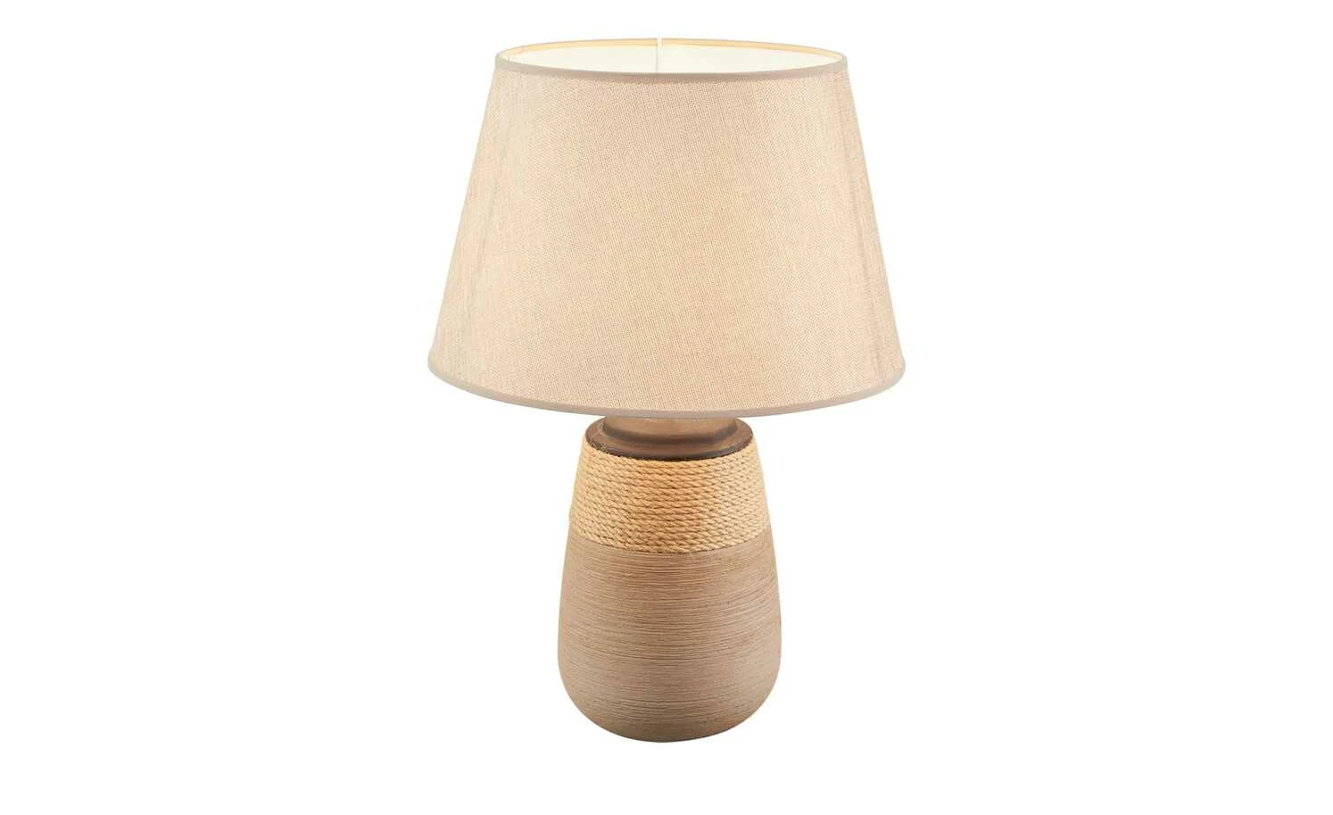 KHG Keramik-Tischleuchte, 1-flammig, Leinen-Schirm 11 KHG Keramik-Tischleuchte, 1-flammig, Leinen-Schirm – Bild 9