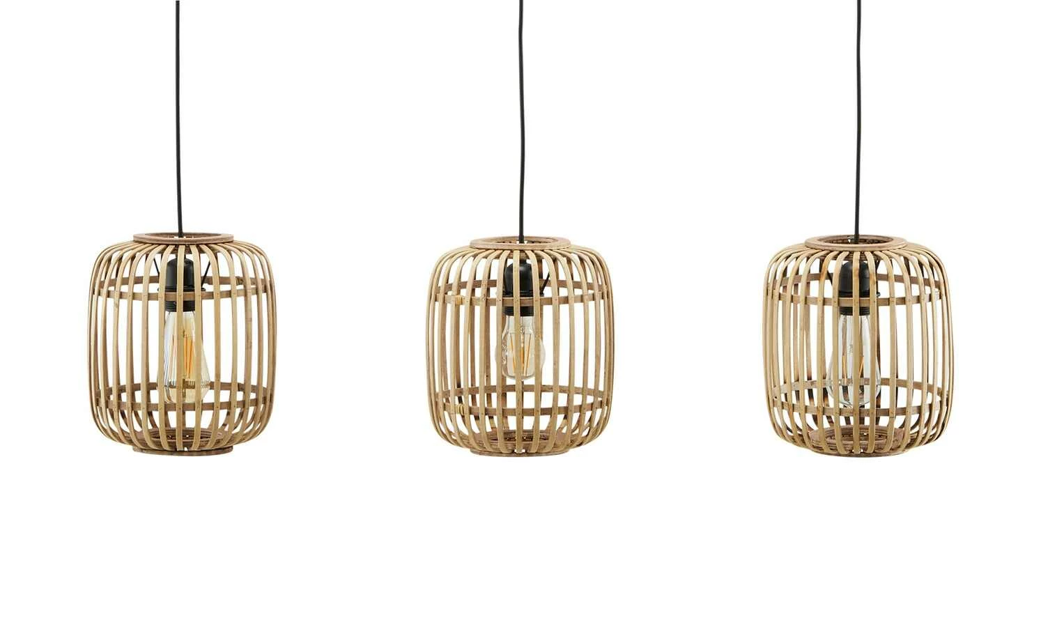 Pendelleuchte 3-flammig, Bambusschirm 3 Pendelleuchte 3-flammig, Bambusschirm