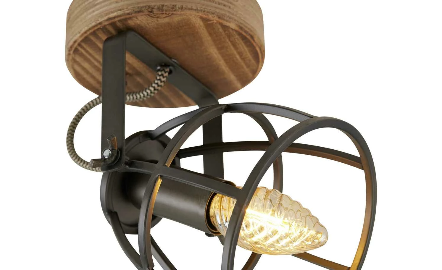 Deckenleuchte, 1-flammig, Holz/Metall 5 Deckenleuchte, 1-flammig, Holz/Metall – Bild 3