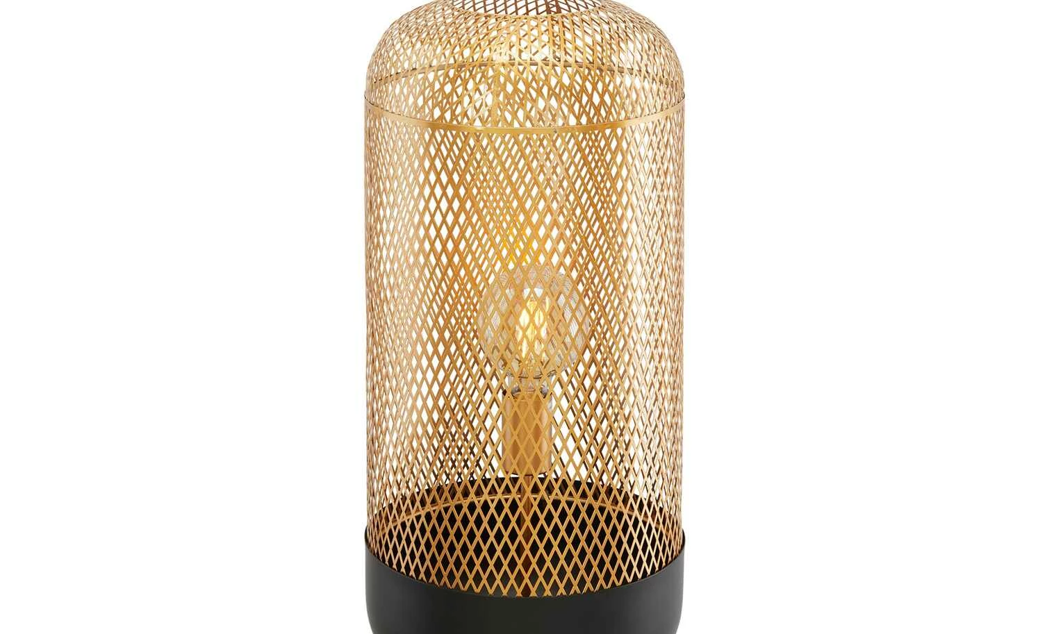 Stehleuchte, 1-flammig, Metallkorb goldfarben 8 Stehleuchte, 1-flammig, Metallkorb goldfarben – Bild 6