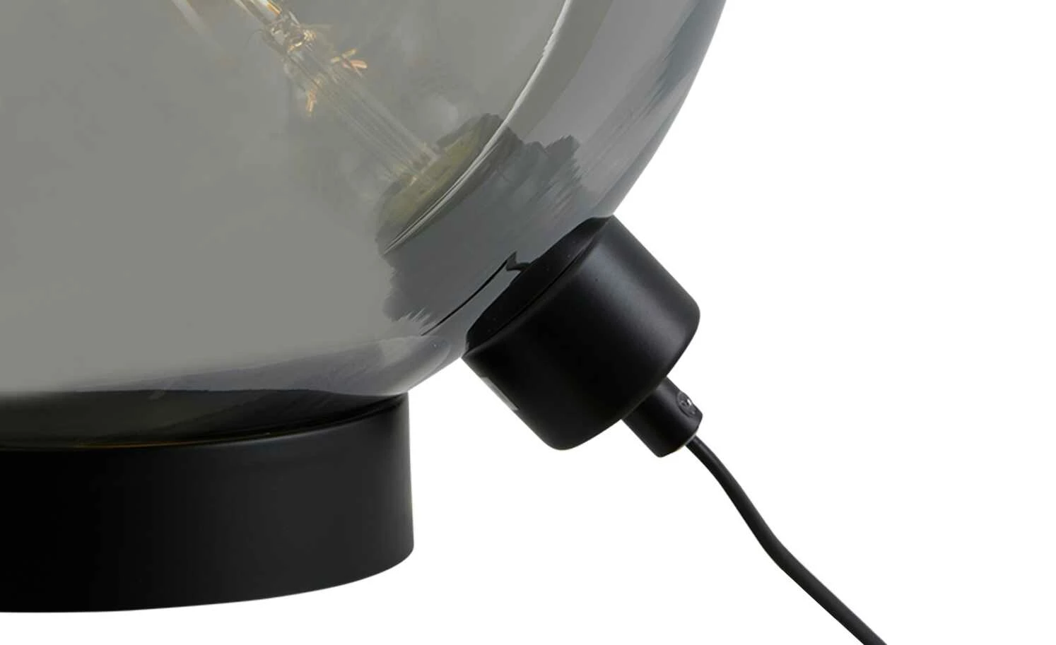 Tischleuchte, Glaskugel in Rauchglas | Schwarz 6 Tischleuchte, Glaskugel in Rauchglas | Schwarz – Bild 4