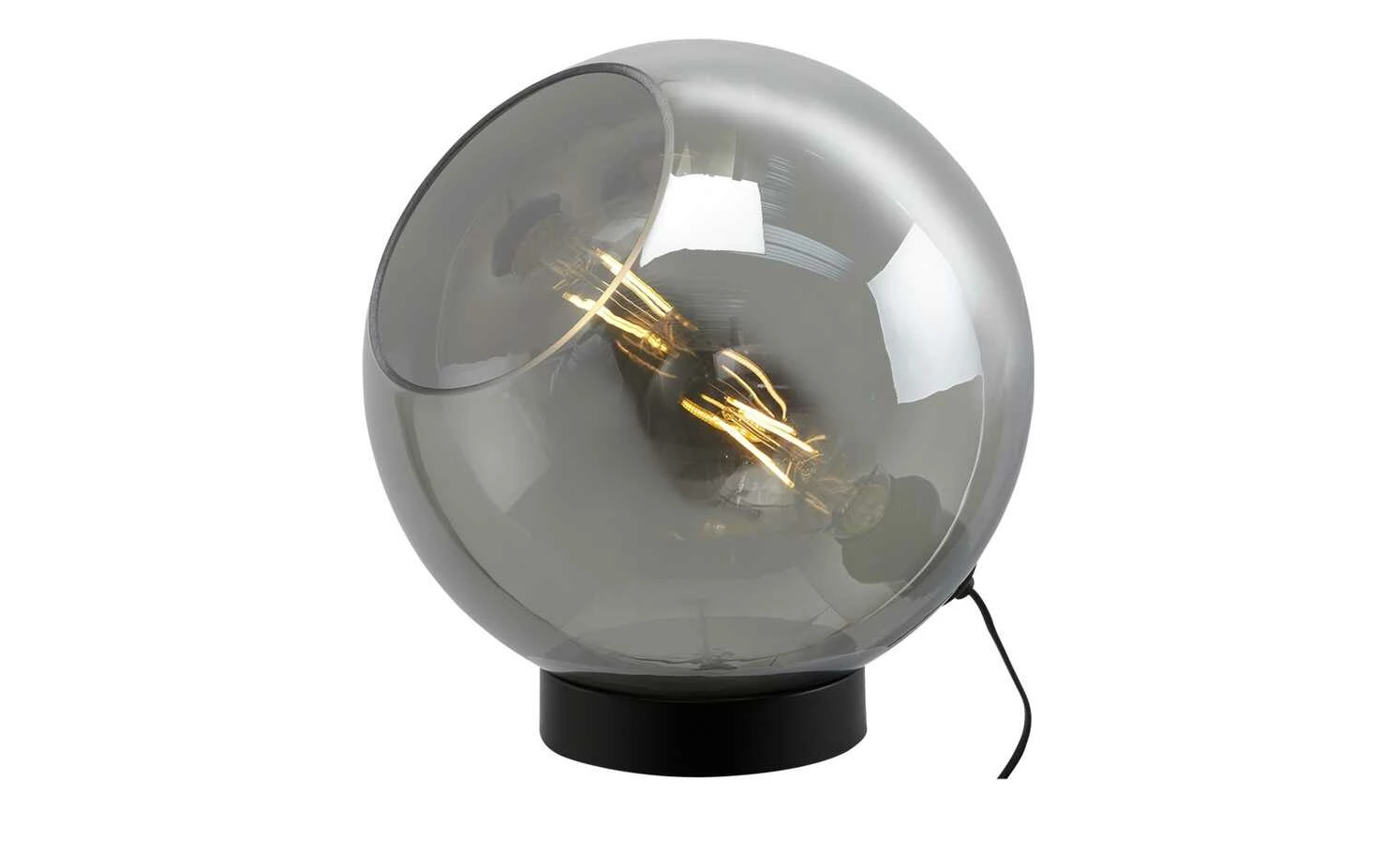 Tischleuchte, Glaskugel in Rauchglas | Schwarz 4 Tischleuchte, Glaskugel in Rauchglas | Schwarz – Bild 2