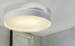 Deckenleuchte, silber/weiß