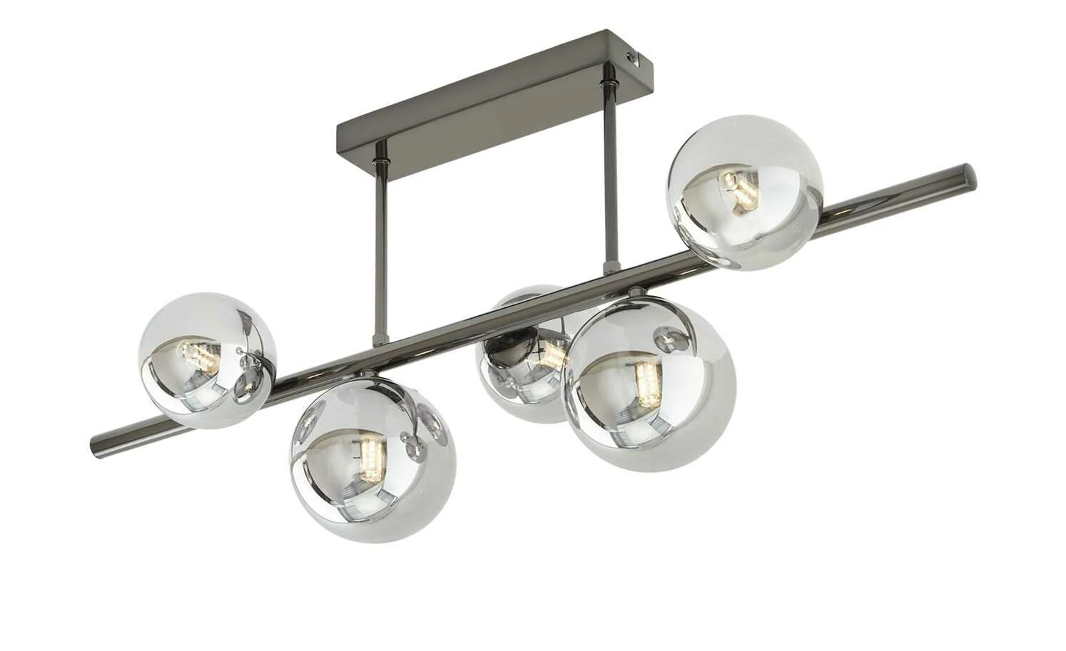 Meisterleuchten Deckenleuchte, 5-flg. schwarzchrom/Rauchglas 5 Meisterleuchten Deckenleuchte, 5-flg. schwarzchrom/Rauchglas – Bild 3