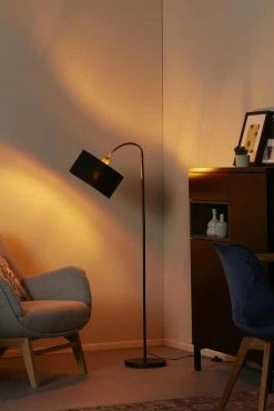 KHG Stehleuchte, 1-flammig, schwarz/goldfarben