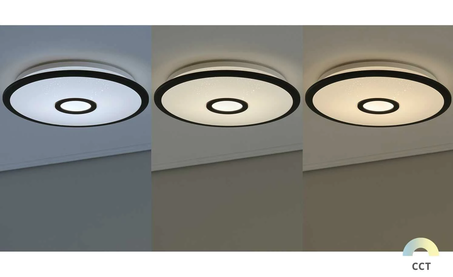 Trio LED-Deckenleuchte weiß/schwarz klein | 18|W 3 Trio LED-Deckenleuchte weiß/schwarz klein | 18|W