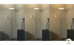 Fischer-Honsel LED-Deckenfluter, 2-flammig, Nickel-matt