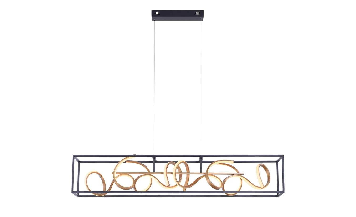 Paul Neuhaus LED-Pendelleuchte, schwarz/goldfarben 5 Paul Neuhaus LED-Pendelleuchte, schwarz/goldfarben – Bild 3