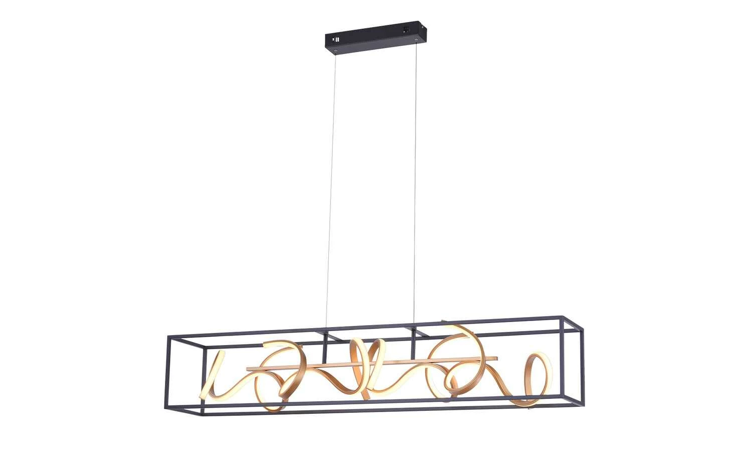 Paul Neuhaus LED-Pendelleuchte, schwarz/goldfarben 6 Paul Neuhaus LED-Pendelleuchte, schwarz/goldfarben – Bild 4