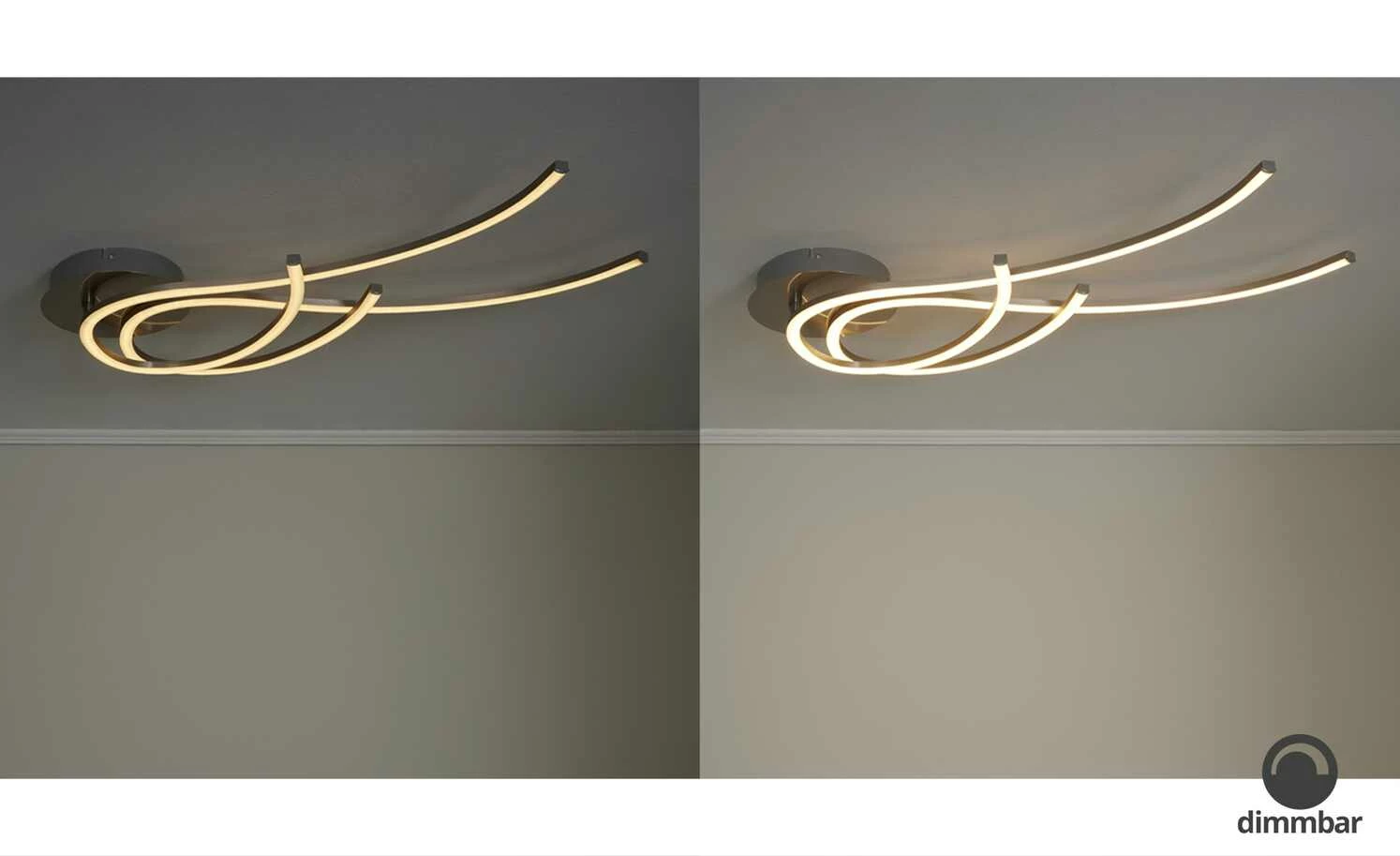 Paul Neuhaus LED-Deckenleuchte, 2-flammig, Nickel-matt, geschwungen 3 Paul Neuhaus LED-Deckenleuchte, 2-flammig, Nickel-matt, geschwungen