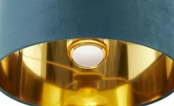 Fischer-Honsel Pendelleuchte, 1-flammig, türkis Samt `groß` | Blau -Innenleuchten Verkaufsladen 11686070 4 202104132232