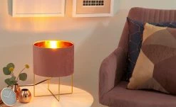 Fischer-Honsel Tischleuchte, 1-flammig, rose´Samt `klein´ | 32|cm Rosa -Innenleuchten Verkaufsladen 11686074 6 202103032233