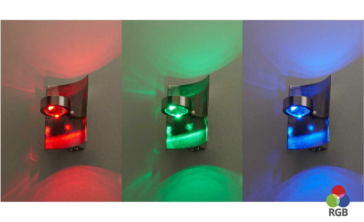 Fischer-Honsel LED-Wandleuchte, Nickel-antik mit RGB 3 Fischer-Honsel LED-Wandleuchte, Nickel-antik mit RGB