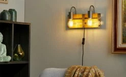 Trio Wandleuchte, 2-flammig, Paletten-Optik