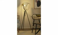 Trio Dreibein-Stehleuchte, 1-flammig, Nickel matt antik