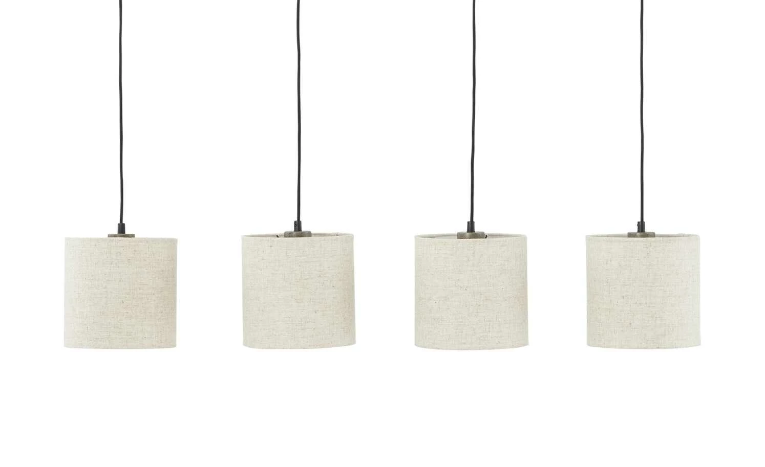 Trio Pendelleuchte, 4-flammig, Pinienholz/ Stoffschirm 4 Trio Pendelleuchte, 4-flammig, Pinienholz/ Stoffschirm – Bild 2