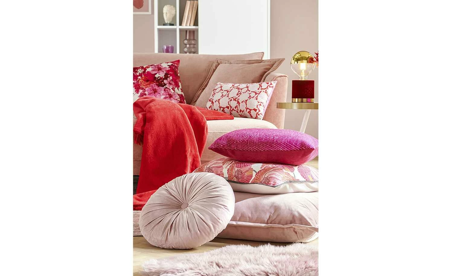 Trio Tischleuchte, 1-flammig, Samt rot 4 Trio Tischleuchte, 1-flammig, Samt rot – Bild 2