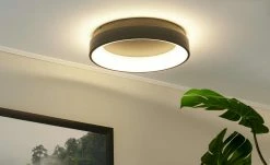 Wofi LED-Deckenleuchte, grau mit Backlight ´klein´