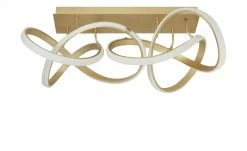 Wofi LED-Deckenleuchte, matt-gold, geschwungen -Innenleuchten Verkaufsladen 11686181 4 202103162233